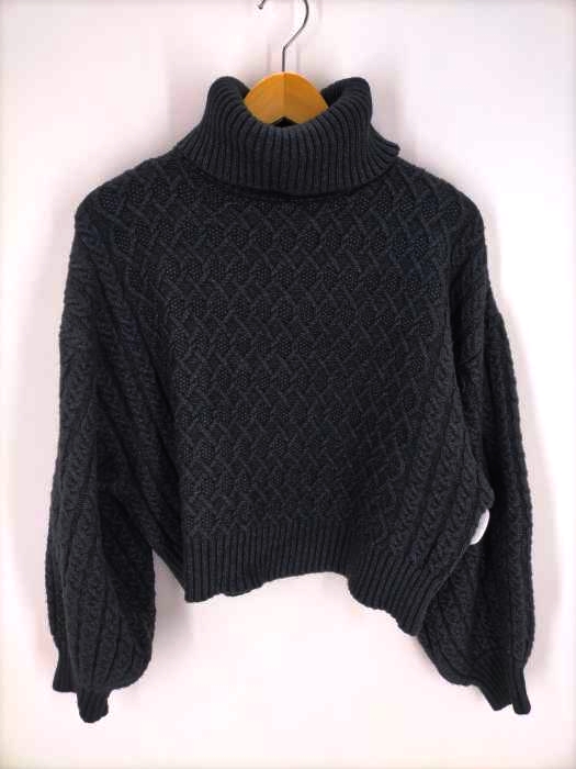 ZARA(ザラ) ハイネックショートケーブルニット レディース import：S