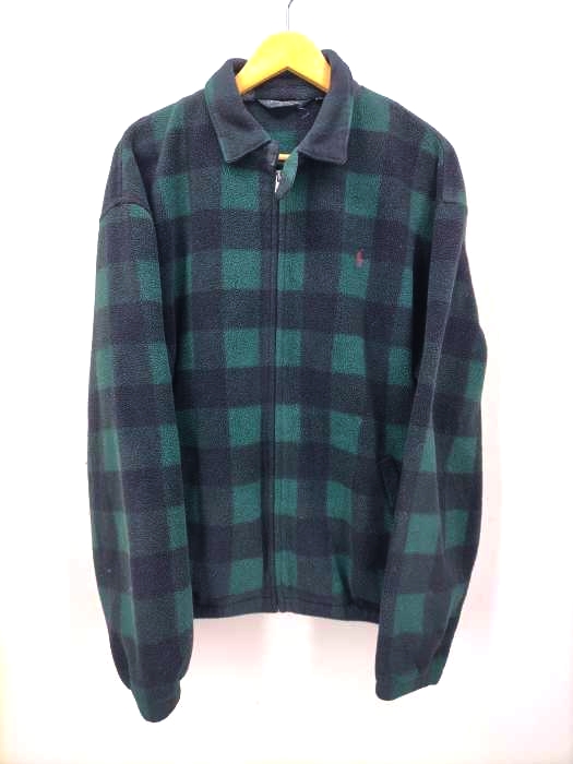 ポロバイラルフローレン Polo by RALPH LAUREN USA製 バッファローチェック フリーススウィングトップ メンズ JPN：L