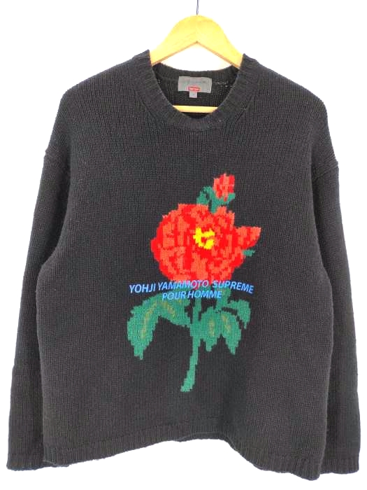 ヨウジヤマモト Yohji Yamamoto 20AW Sweater 牡丹 フラワーニットセーター メンズ import：S