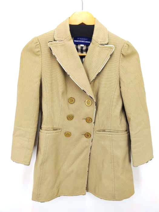 バーバリーブルーレーベル BURBERRY BLUE LABEL ダブルコート レディース FR：38