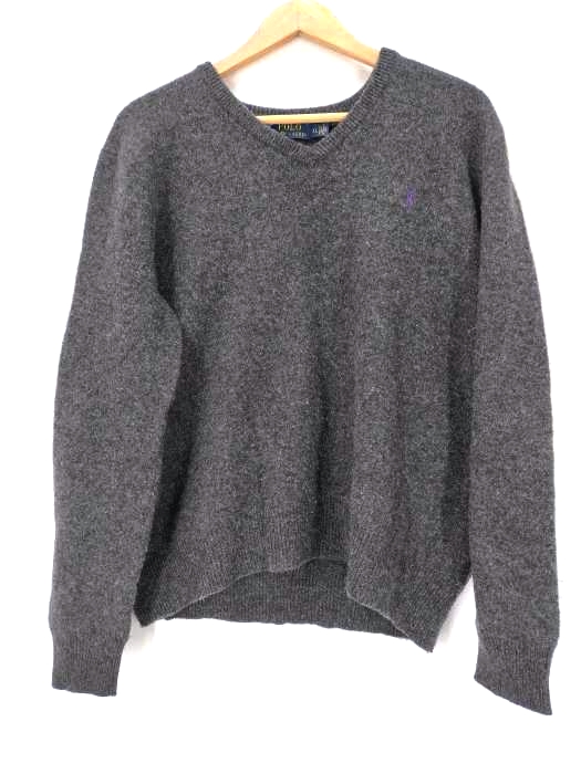 POLO RALPH LAUREN(ポロラルフローレン) ポニー刺しゅう ウールVネックニット メンズ import：XL