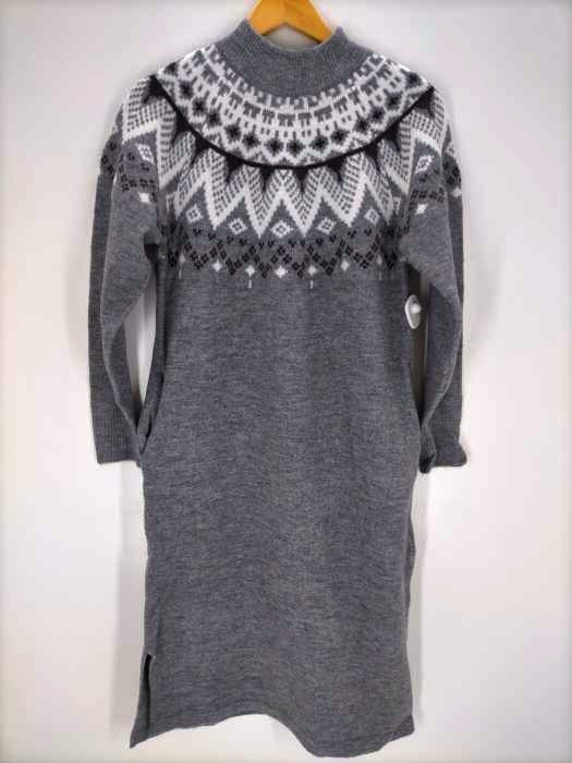 AZUL by moussy(アズールバイマウジー) 求心柄ニットワンピース レディース  M