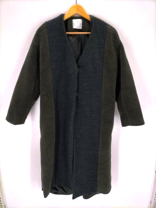 ガスヴァンサントミタイニアオイ ガスヴァンサントみたいに蒼い 19AW ボア切替ノーカラーコート レディース FREE