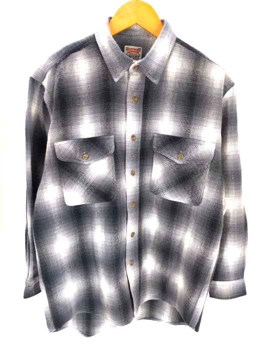 ユーズドフルギ USED古着 {{ON LIFE}} オンブレチェック ネルシャツ メンズ import：M