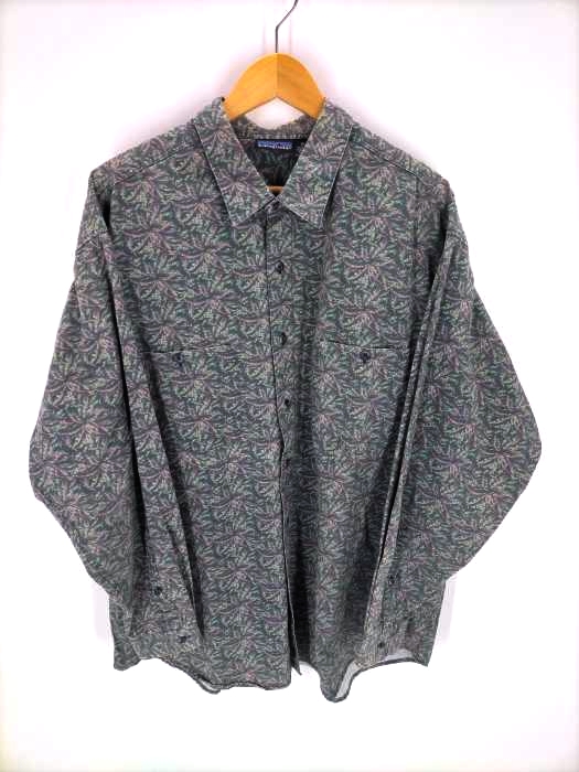 パタゴニア patagonia 93年製  雪無しタグ 総柄ロングスリーブシャツ メンズ JPN：XL