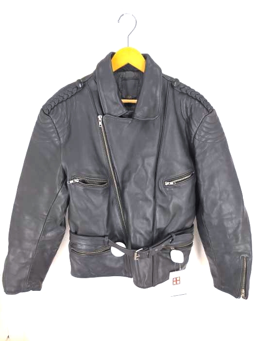 ユーズドフルギ USED古着 {{ECHTES LEDER}} レーシング 編込みレザージャケット メンズ  52