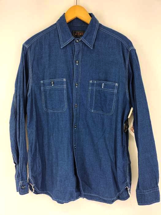 ビームスプラス BEAMS＋ インディゴ シャンブレー ワーク シャツ メンズ JPN：M