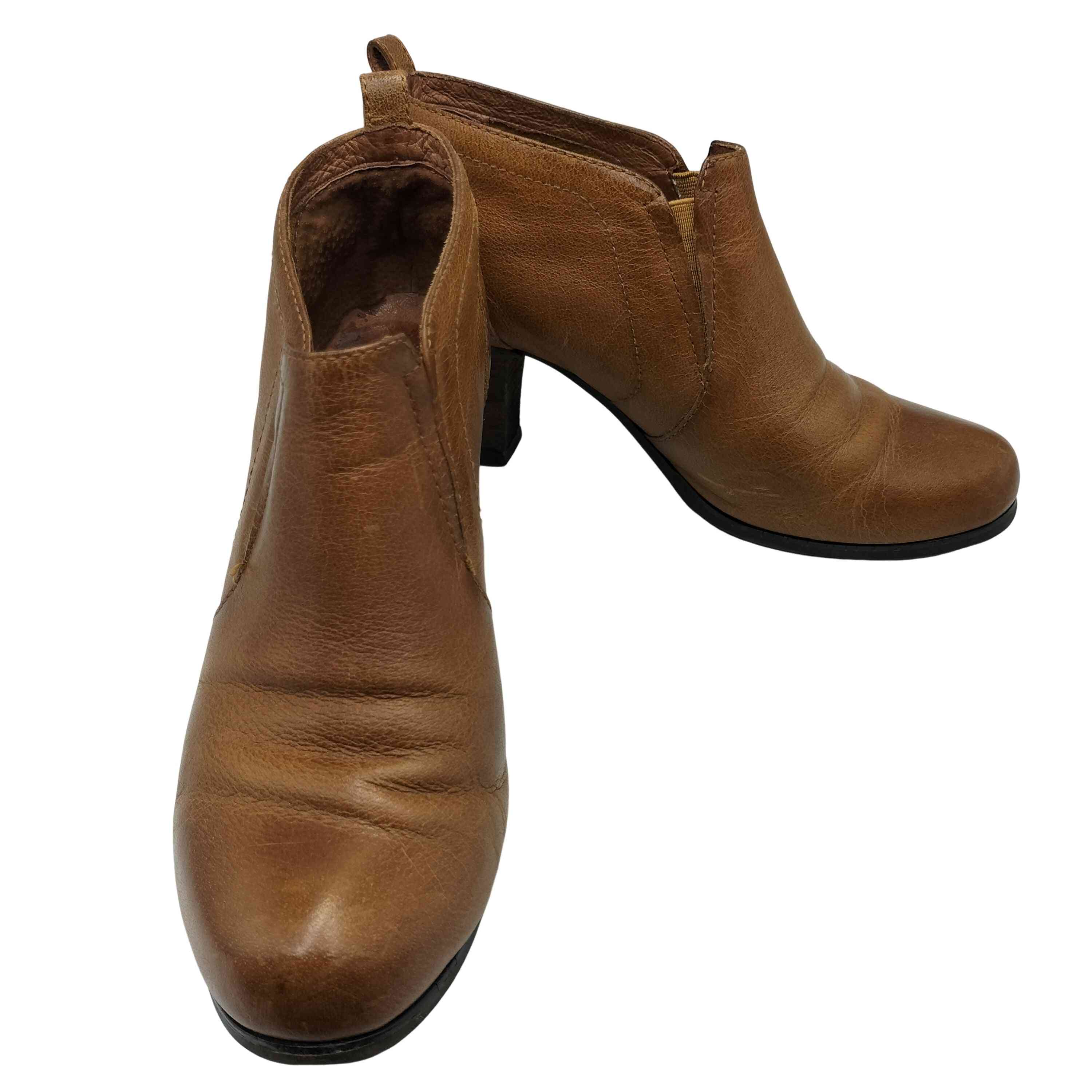 USED古着(ユーズドフルギ) {{JOHNNY MOKE}} ウッドヒール レザー モック パンプス レディース EUR：39 【中古】【ブランド古着バズストア