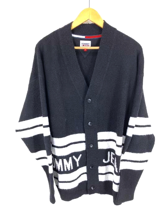 tommy jeans(トミージーンズ) STRIPE INTARSIA LOGO V-NECK CARDIGAN メンズ JPN：S