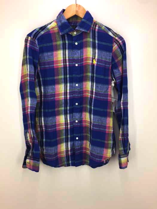 POLO RALPH LAUREN(ポロラルフローレン) スモールポニー刺繍 CLASSIC FIT リネンチェックシャツ レディース JPN：S