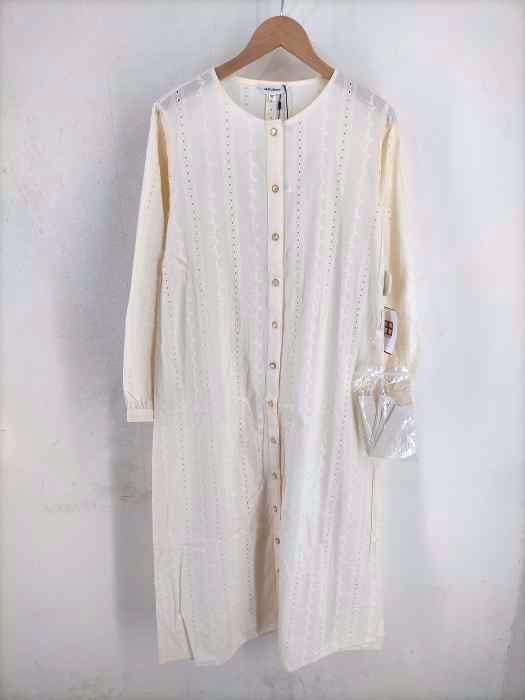 moussy(マウジー) EYELET NOCOLLAR LONG SHIRT レディース  FREE