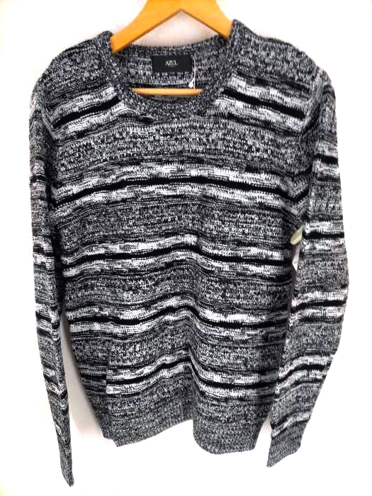 AZUL by moussy(アズールバイマウジー) GRADATION BORDER C/N KNIT メンズ  S