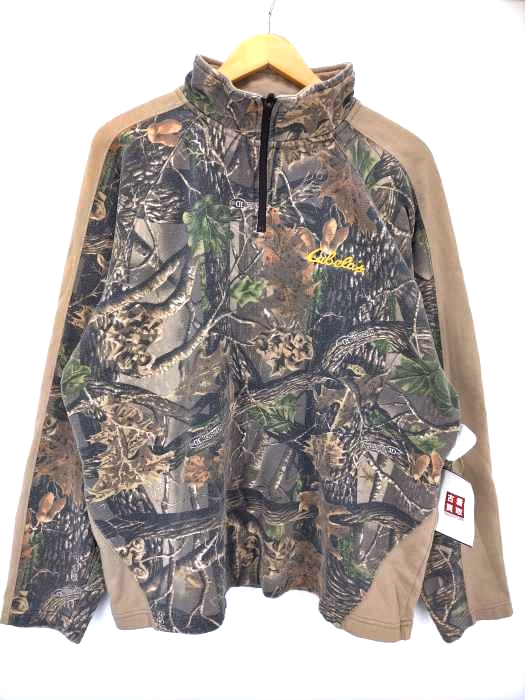 ユーズドフルギ USED古着 {{Cabelas}} ハーフジップスウェット ツリーカモ メンズ import：L