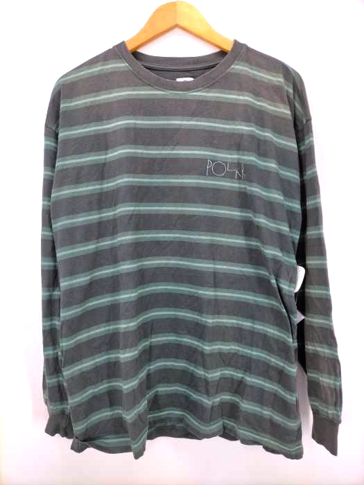POLAR SKATE CO.(ポーラースケートカンパニー) ロゴ 刺しゅう ボーダーL/S TEE メンズ import：M