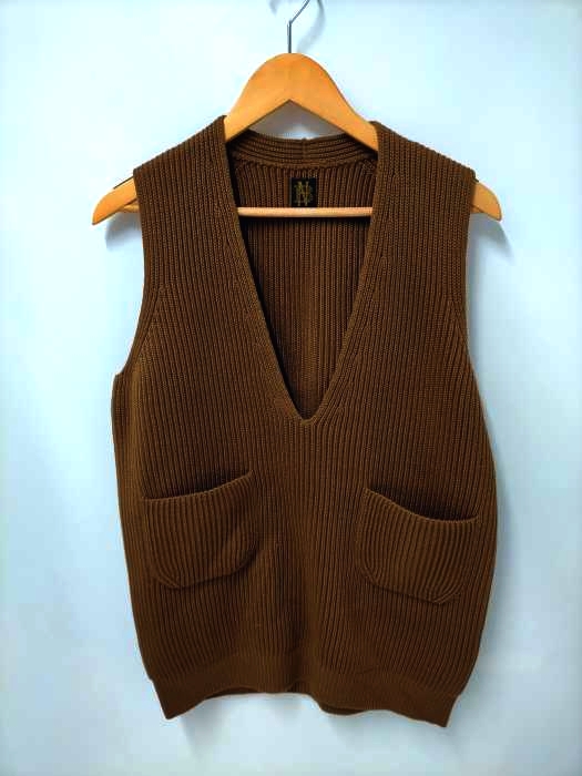 バトナー BATONER 21AW SIGNATURE RIB V-NECK VEST レディース 表記無
