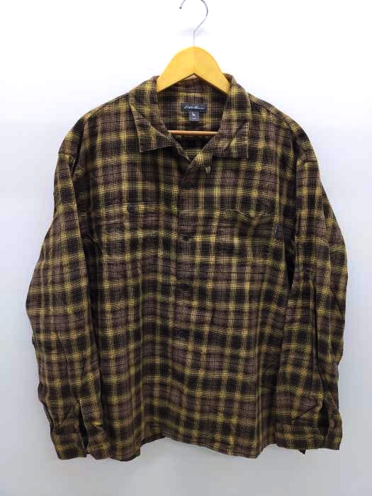 エディーバウアー Eddie Bauer 開襟ボックスチェックシャツ メンズ JPN:L