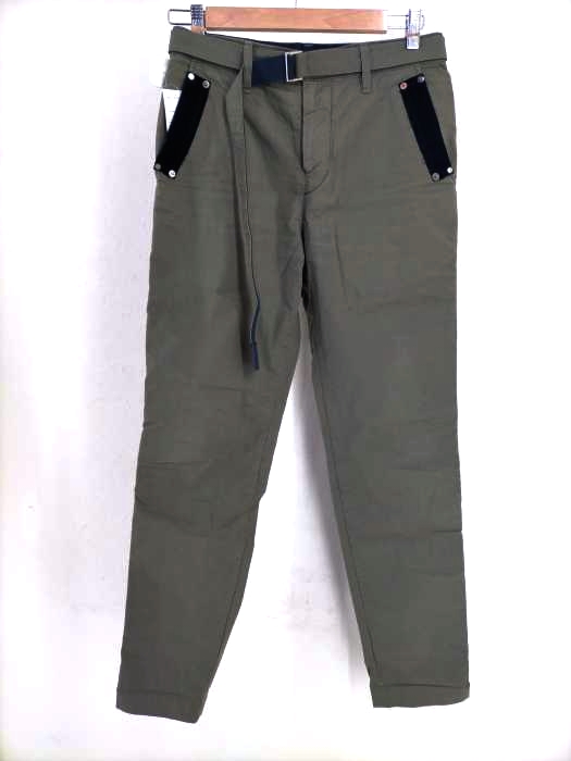 サカイ Sacai ベロア切替 ベルテッドテーパードパンツ メンズ JPN：1