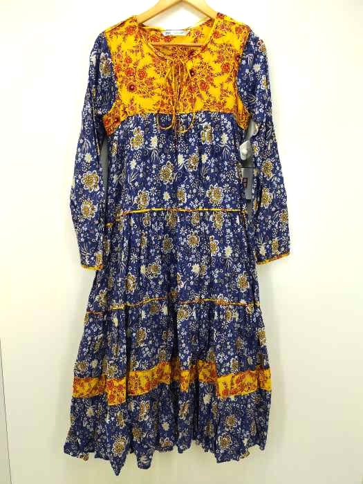 ZARA(ザラ) 花柄切り替えデザインワンピース レディース import:S