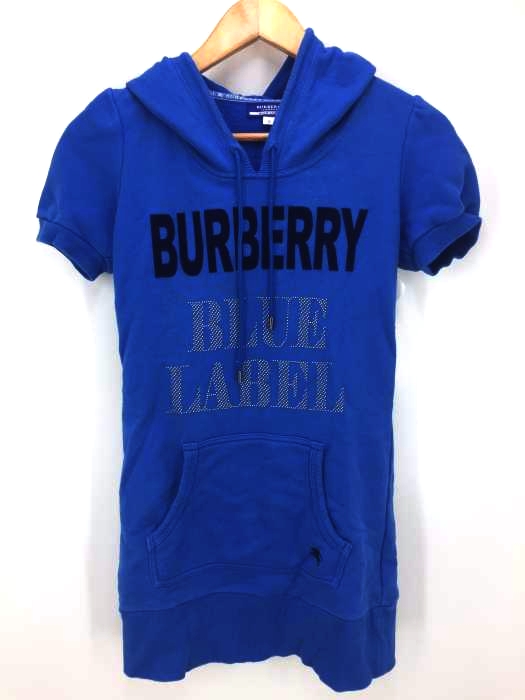 BURBERRY BLUE LABEL(バーバリーブルーレーベル) ロゴ刺繍入りプルオーバーパーカー レディース JPN:38