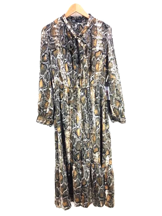 ZARA(ザラ) SNAKESKIN PRINT DRESS レディース  L