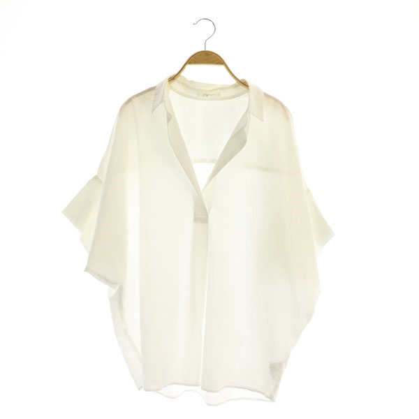 PLAGE(プラージュ) 19SS ヌケエリオーバーシャツ スキッパー 七分袖 プルオーバー ドルマンスリーブ 白 ホワイト /MY ■OS レディース  表記なし