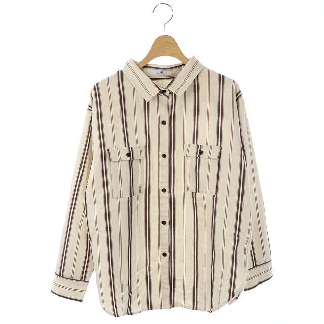 URBAN RESEARCH(アーバンリサーチ) アーバンリサーチ サニーレーベル URBAN RESEARCH Sonny Label ストライプシャツ カジュアル 長袖 F アイボリー 茶 ブラウン /DF ■OS レディース レディース  F