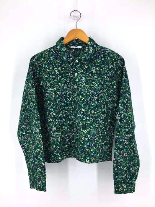 ZARA(ザラ) 花柄 ポロシャツ レディース L