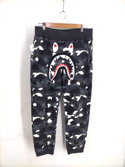 アベイシングエイプ A BATHING APE Shark cotton-jersey jogging bottoms メンズ JPN:L