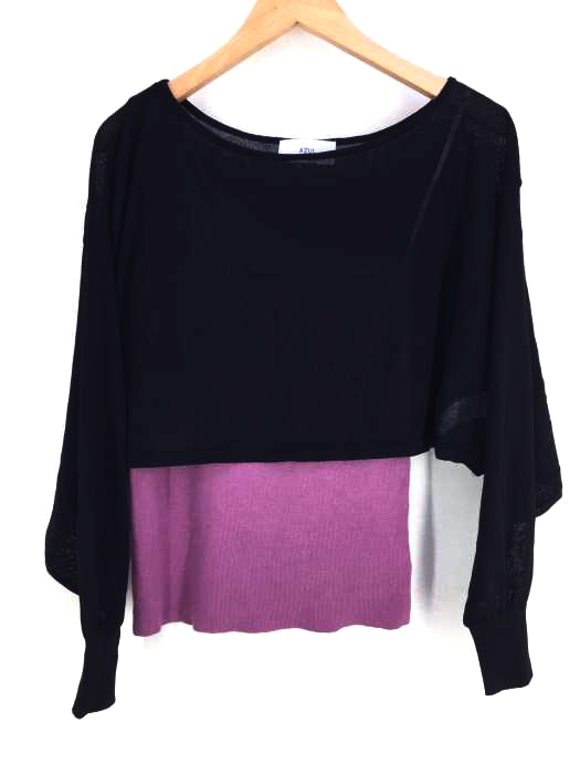 AZUL by moussy(アズールバイマウジー) ONE-SHOULDER KNIT SET TOPS レディース  M