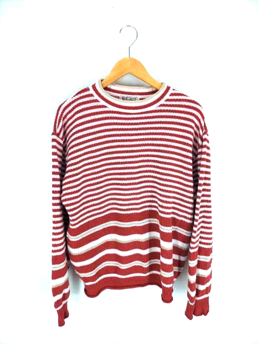 USED古着(ユーズドフルギ) MEN'S BA-TSU リネン混 ロールネック ボーダーニット メンズ  FREE