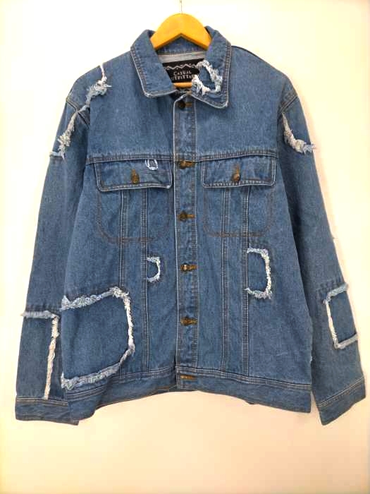 USED古着(ユーズドフルギ) リペア加工 デニムジャケット メンズ import：XL