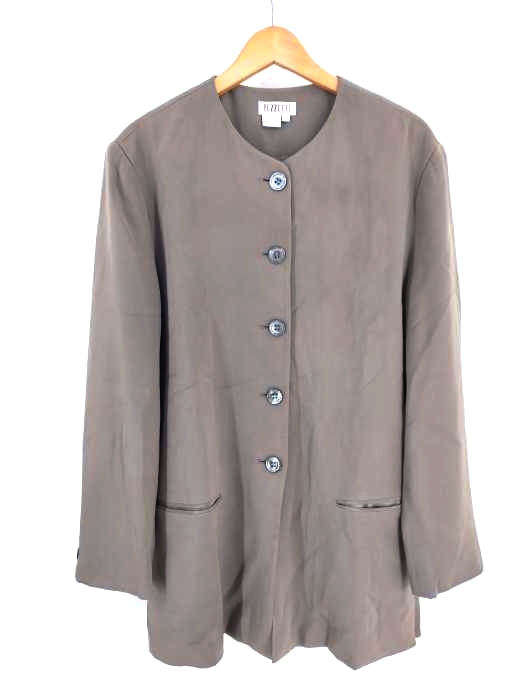 USED古着(ユーズドフルギ) ピュアシルクノーカラージャケット レディース US：10