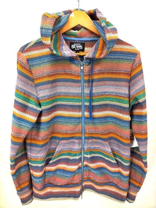 BEAMS(ビームス) 総柄メッシュ ZIPパーカー メンズ  M