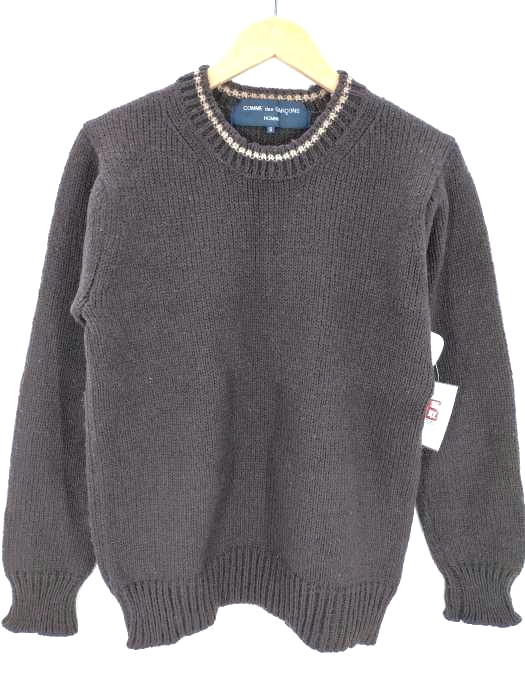 コムデギャルソンオム COMME des GARCONS HOMME AD2004 04AW ネックリブライン ウールニット メンズ import：S