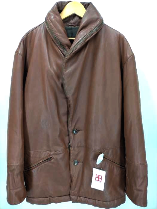 イッセイミヤケ ISSEY MIYAKE OLD 中綿リアルレザー ジャケット メンズ JPN：M