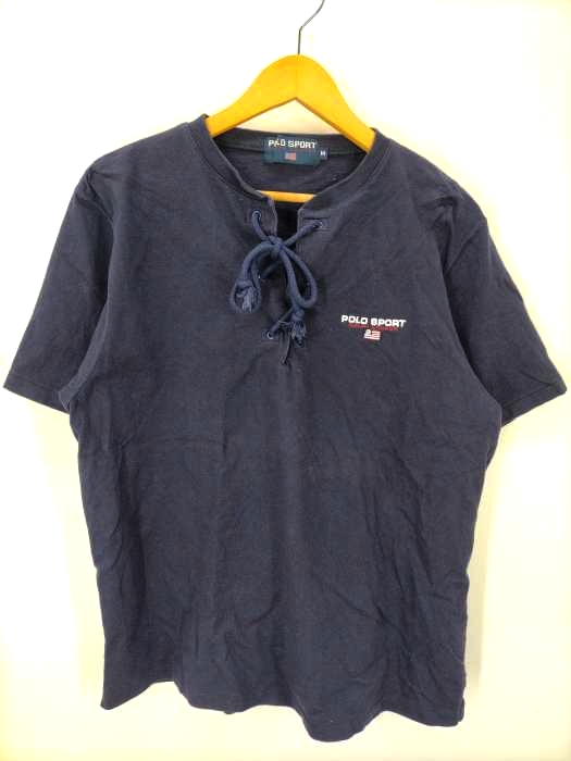 POLO SPORT RALPH LAUREN(ポロスポーツラルフローレン) ロゴ レースアッププルオーバーTシャツ メンズ import：L