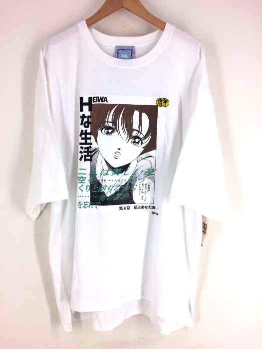 ユーズドフルギ USED古着   {{アキバ感電デンキ}} 漫画プリントビッグTシャツ メンズ  XL