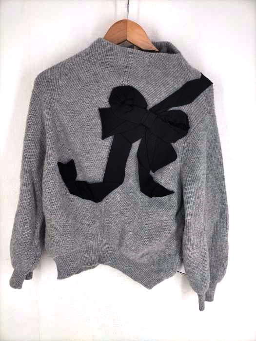 ランバンオンブルー LANVIN en Bleu ビッグリボンモチーフニット レディース  38