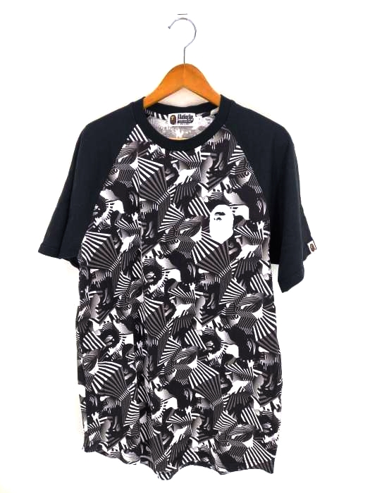 A BATHING APE(アベイシングエイプ) ロゴプリントラグランTシャツ メンズ  L