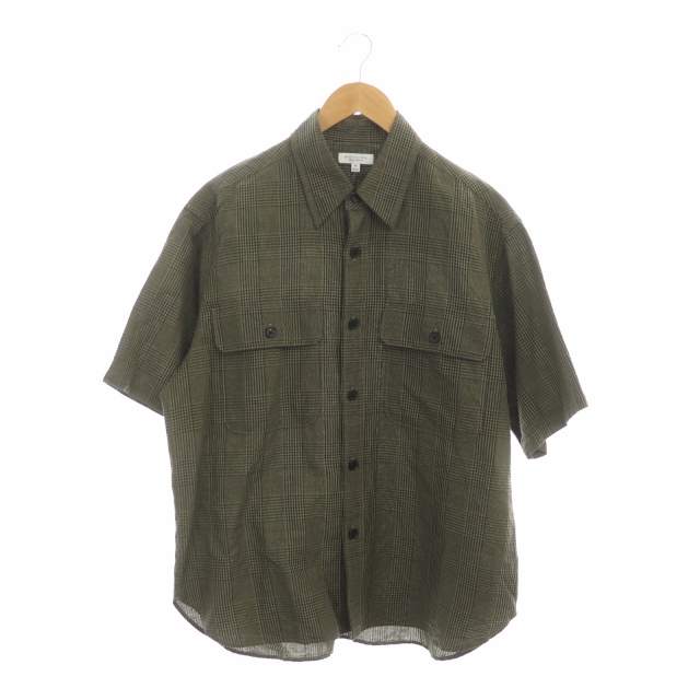BEAUTY & YOUTH UNITED ARROWS(ビューティーアンドユースユナイテッドアローズ) B&Y ユナイテッドアローズ BEAUTY&YOUTH ビューティー&ユース シャツ 半袖 グレンチェック リネン混 M グレー /MF メンズ メンズ  M