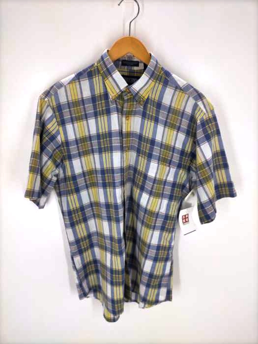 LANDS END(ランズエンド) 90S USA製 チェック柄ボタンダウン半袖シャツ メンズ JPN：M