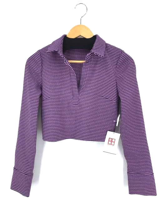 ZARA(ザラ) HOUNDSTOOTH POLO TOP レディース import:XS