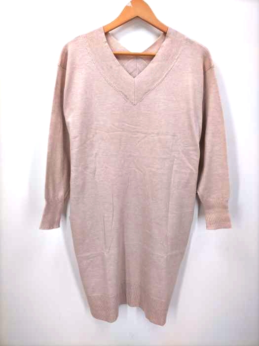 AZUL by moussy(アズールバイマウジー) VNECK KNIT ONEPIECE レディース  S