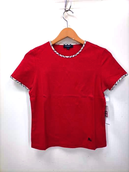 BURBERRY LONDON(バーバリーロンドン) ナイトロゴ刺繍 ノバチェック パイピング Tシャツ レディース  2