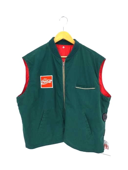 USED古着(ユーズドフルギ) Coca-Cola 企業ロゴ ワークベスト Unitogボディ USA製 メンズ  46 REGULAR