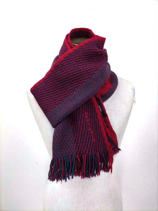 ボスヒューゴボス BOSS HUGO BOSS ロゴ刺繍 フリンジマフラー メンズ 表記無