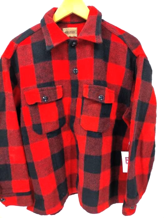 メルトン melton 60S バッファローチェック メルトンCPOシャツ メンズ 表記無