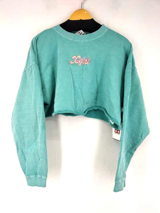 エックスガール X-girl GLITTER LOGO SWEAT CROPPED TOP レディース JPN：S