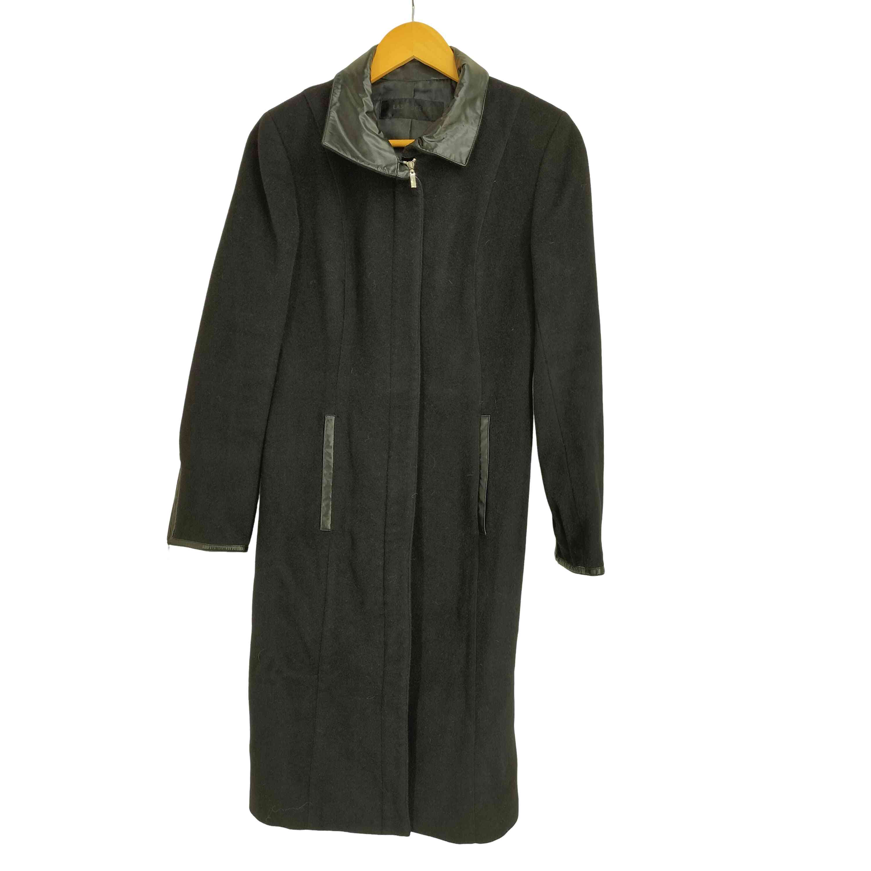 USED古着(ユーズドフルギ) LAST SCENE ウールレザー切替 ジップアップ ロングコート レディース MN【中古】【ブランド古着バズストア】