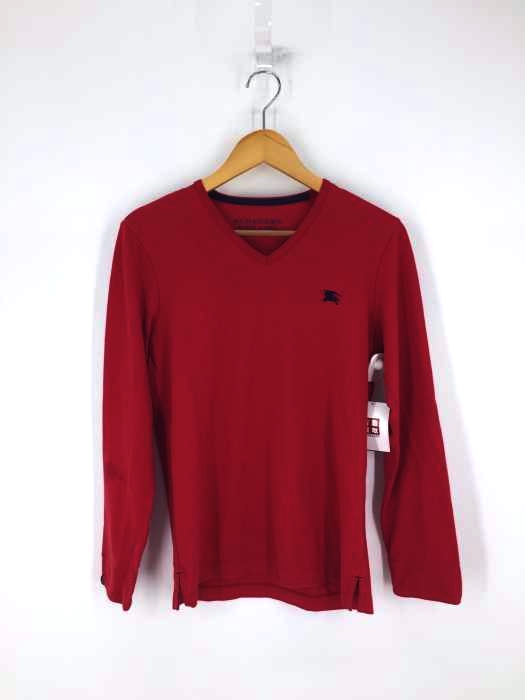 BURBERRY BLACK LABEL(バーバリーブラックレーベル) ロゴ刺繍 Vネック L/S TEE メンズ JPN：2